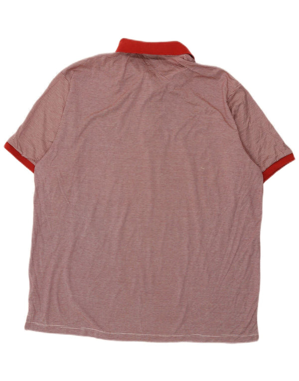 Camisa polo masculina Carrera 3XL algodão listrado vermelho