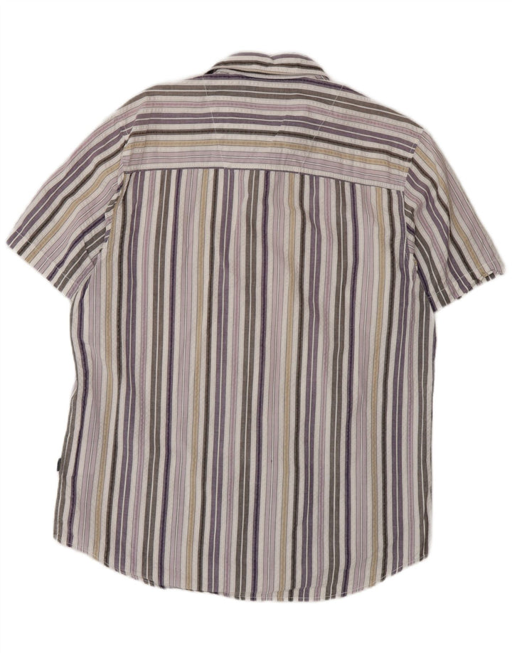 Camisa masculina Lerros manga curta regular fit grande listrada multicolorida