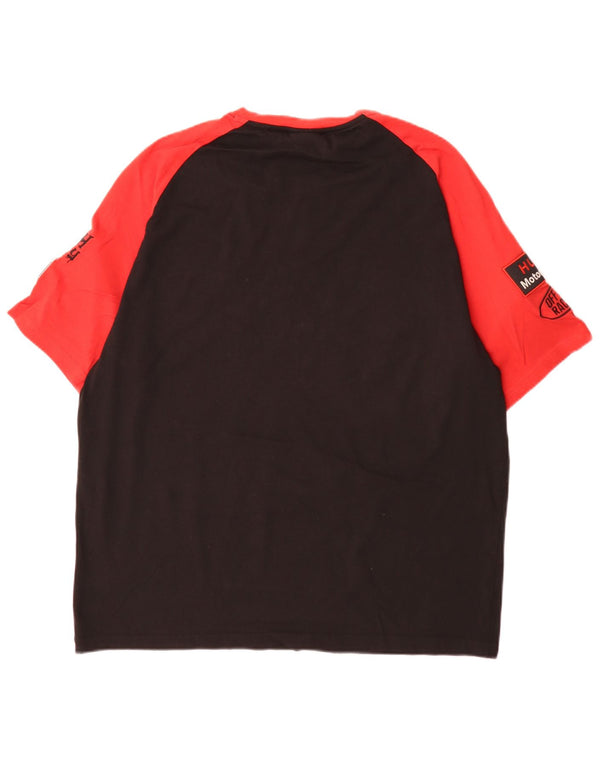 Camiseta gráfica masculina Hugo Boss Top XL preto colorblock algodão