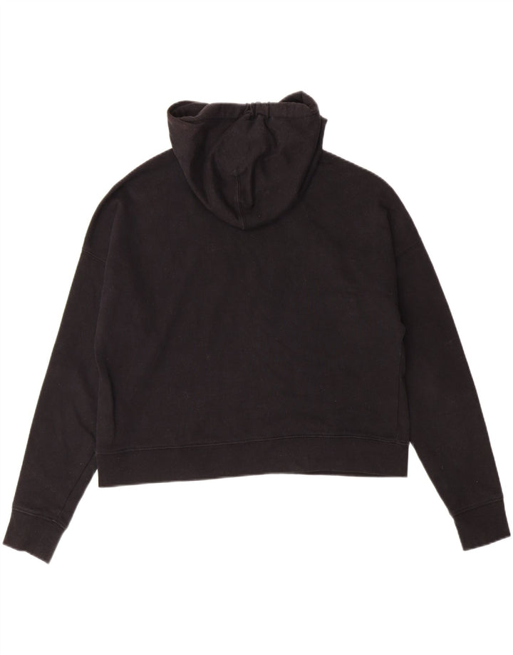CALVIN KLEIN JEANS Womens Oversized Crop Hoodie Jumper UK 6 XS Black Vintage Calvin Klein Jeans and Second-Hand Calvin Klein Jeans from Messina Hembry 