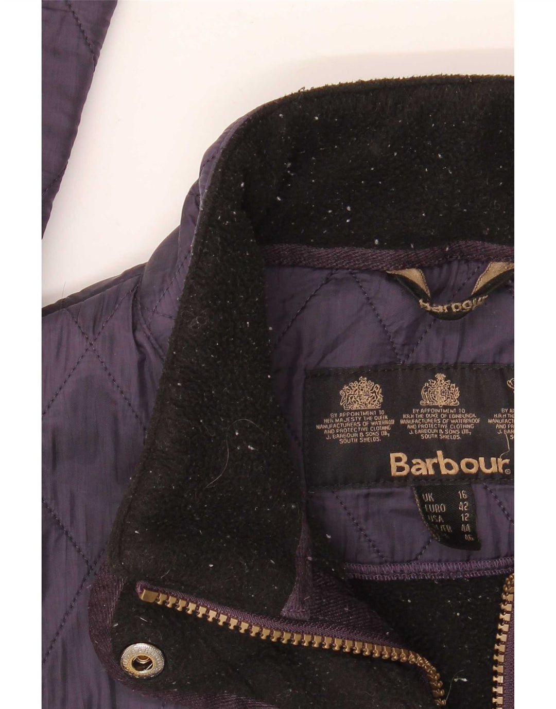 Jaqueta acolchoada feminina Barbour UK 16 grande azul marinho