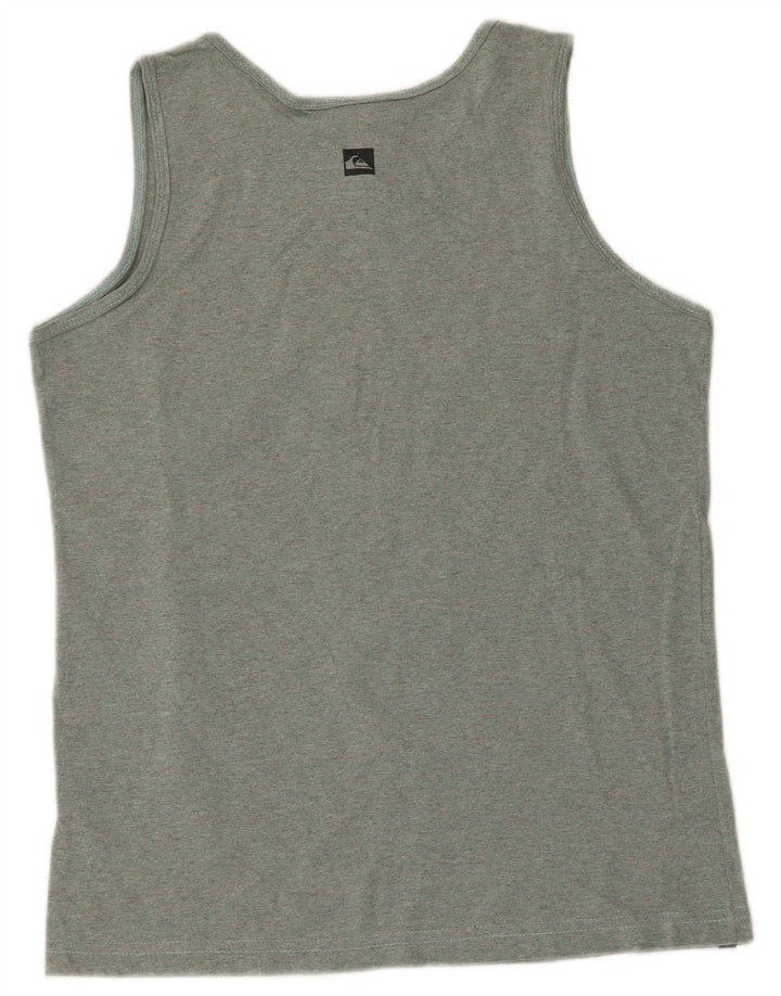 Colete gráfico masculino Quiksilver Top pequeno de algodão verde