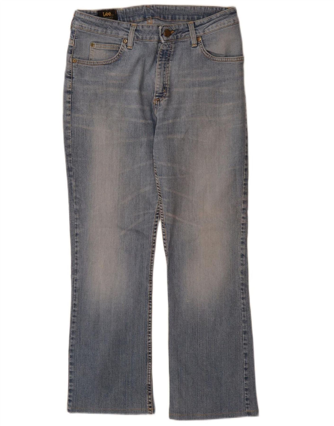 LEE Feminino Cameron Straight Jeans W32 L28 Azul Algodão