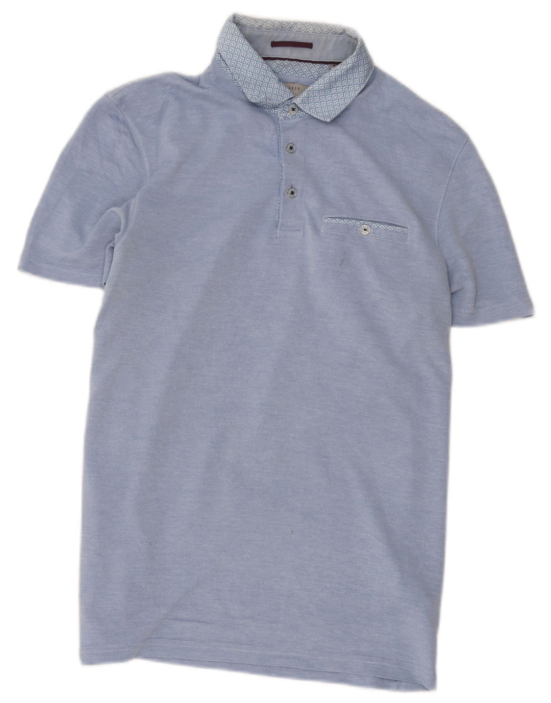 Camisa polo masculina Ted Baker tamanho 3 médio azul modal