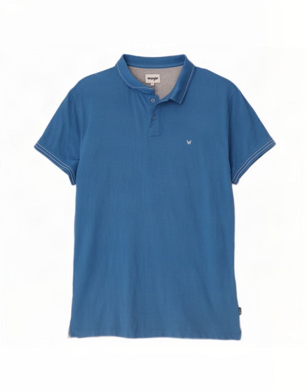 Camisa polo masculina Wrangler 2XL algodão listrado azul