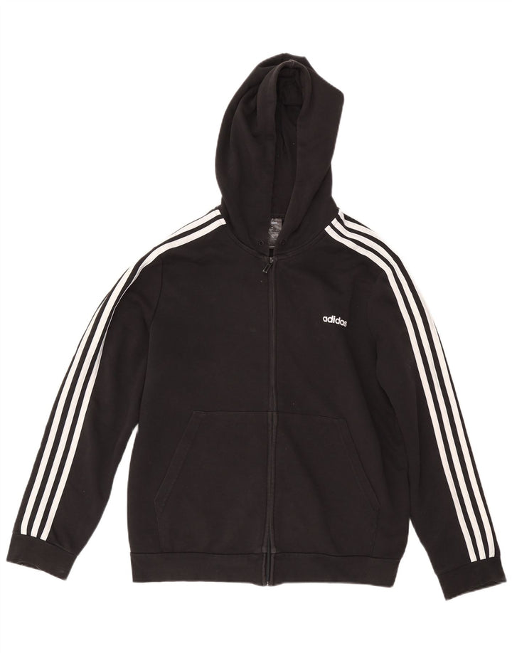 ADIDAS Suéter feminino com capuz e zíper oversized UK 24/26 2XL algodão preto