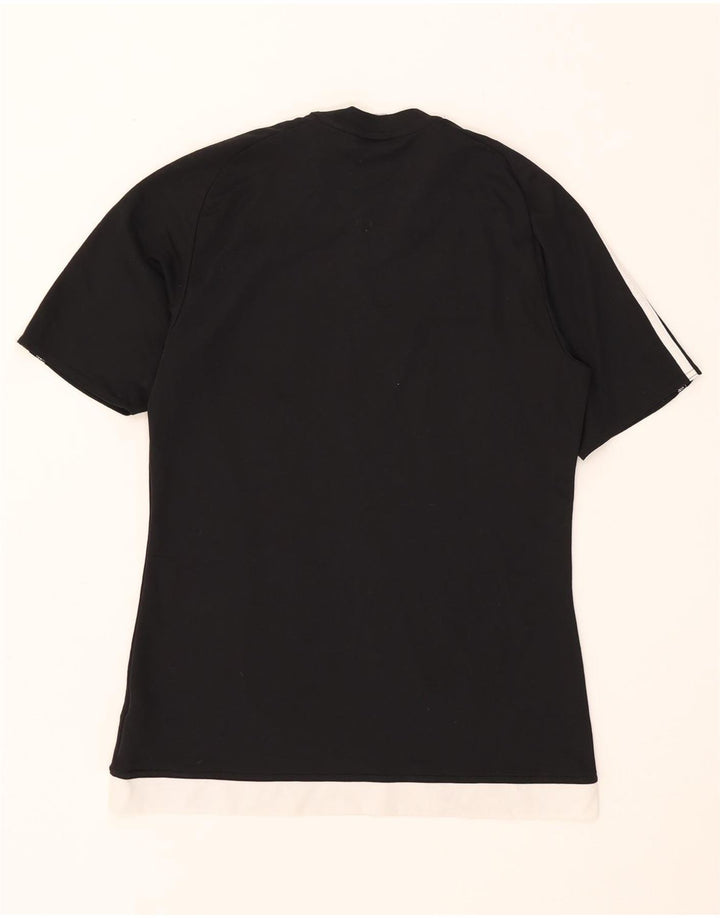 ADIDAS Mens Climalite T-Shirt Top Pequeno Preto Colorblock