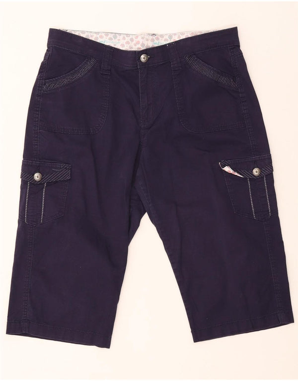 LEE Womens Cargo Shorts US 12 Large W34 Navy Blue Cotton