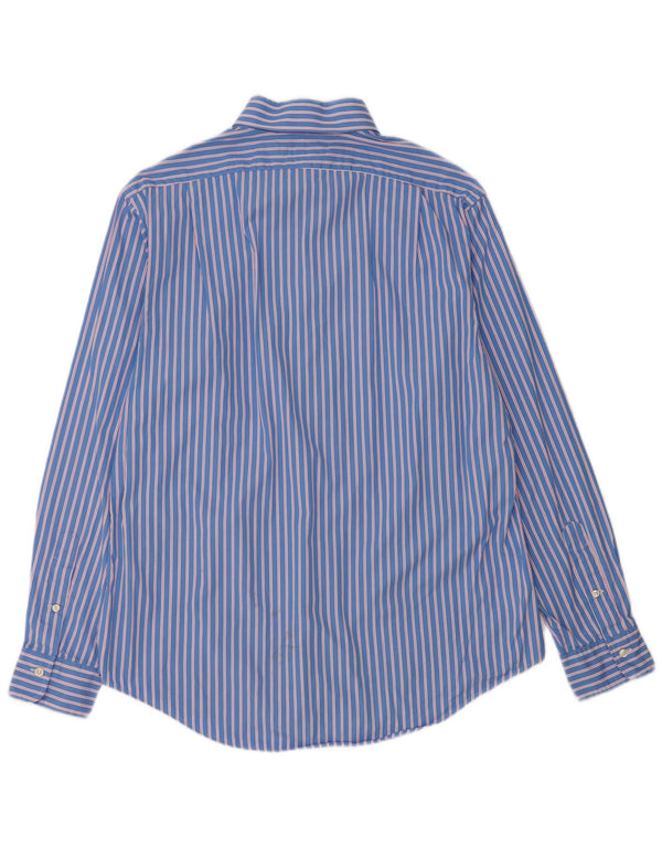 Ralph Lauren Mens Regent Custom Fit Camisa Tamanho 16 42 Grande Listrado Azul