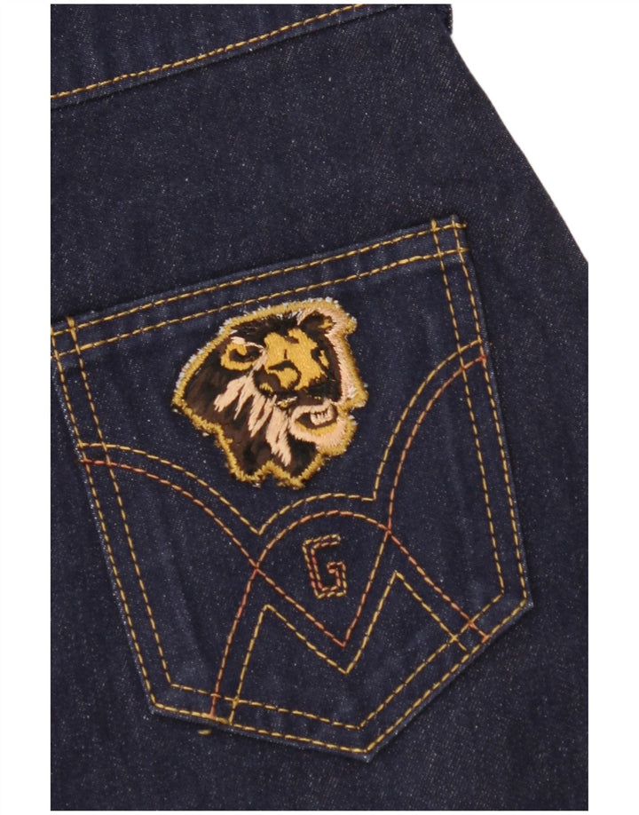 Saia jeans feminina VINTAGE gráfica W22 2XS azul