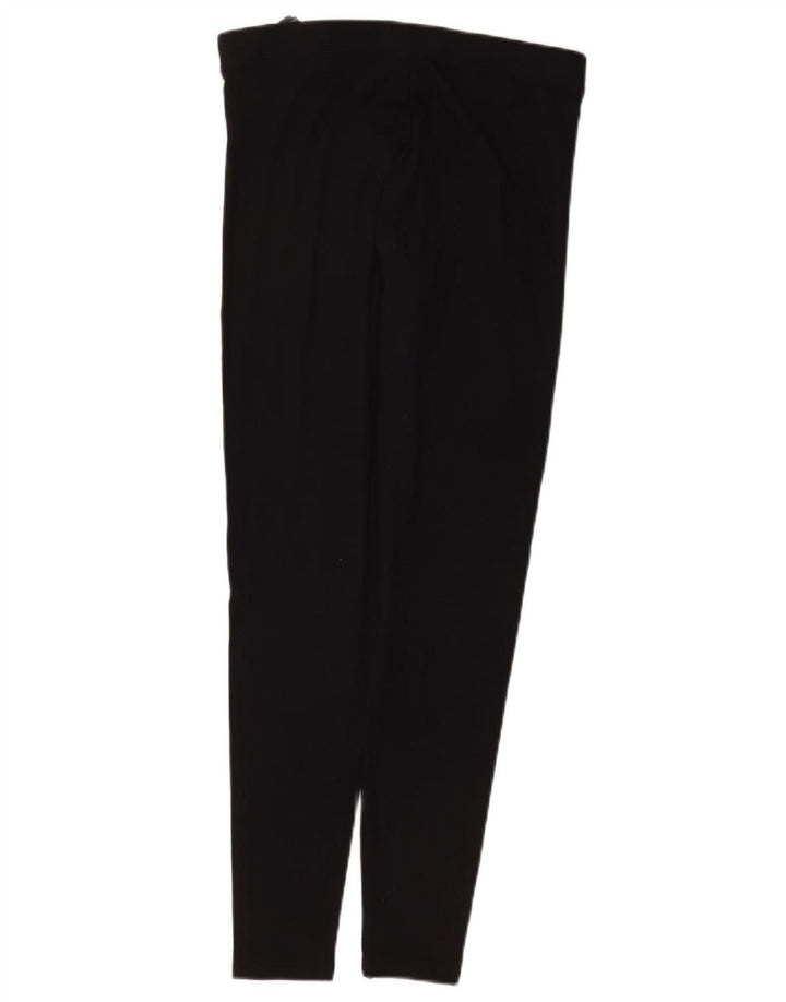 Leggings regulares femininas Marks & Spencer Reino Unido 12 algodão preto médio