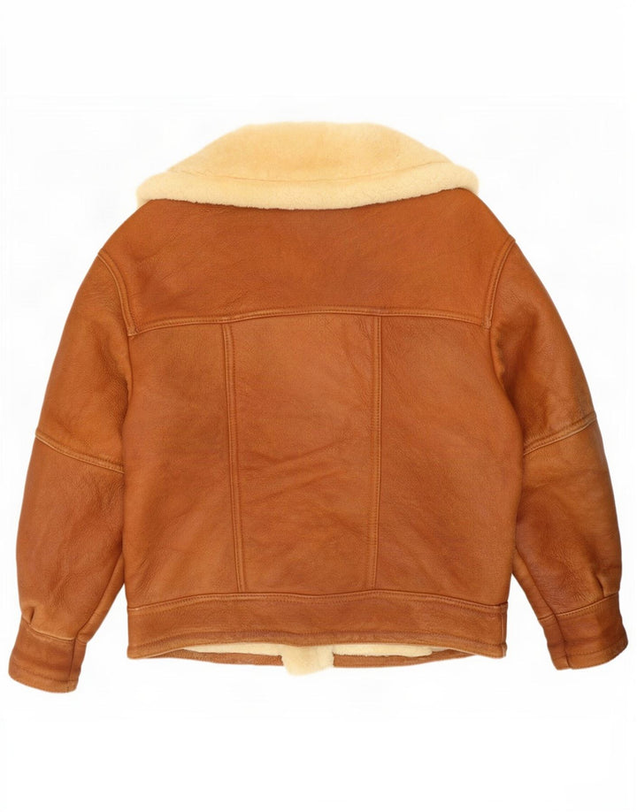 Jaqueta masculina vintage de shearling IT 50 grande marrom