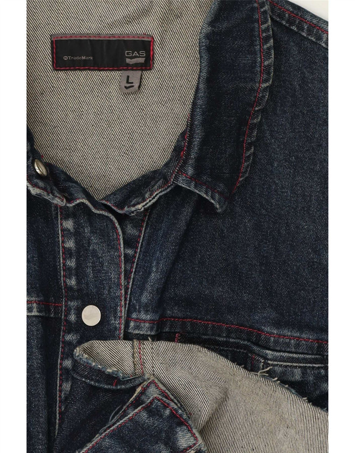 Jaqueta jeans feminina Gas UK 14 grande azul