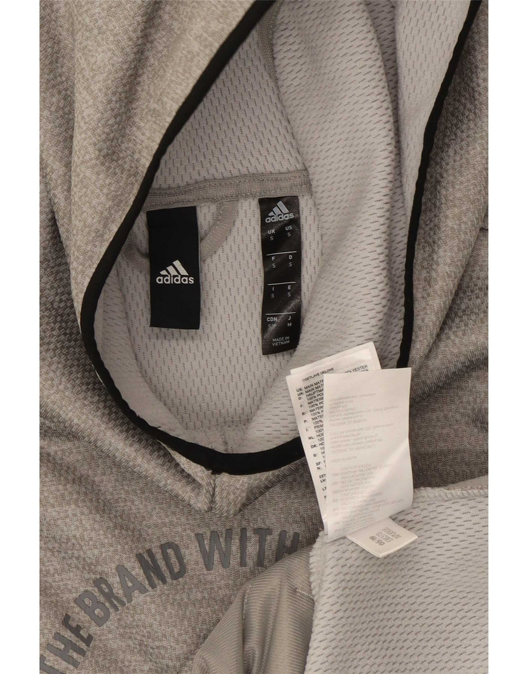 Adidas Mens Graphic Hoodie Jumper Pequeno Poliéster Cinza