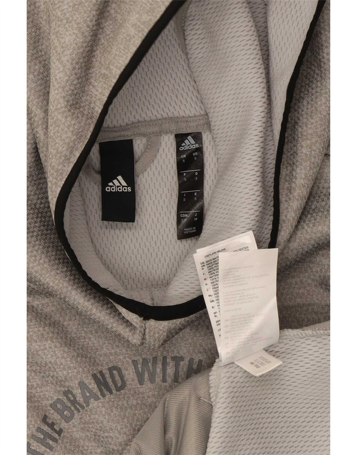 Adidas Mens Graphic Hoodie Jumper Pequeno Poliéster Cinza