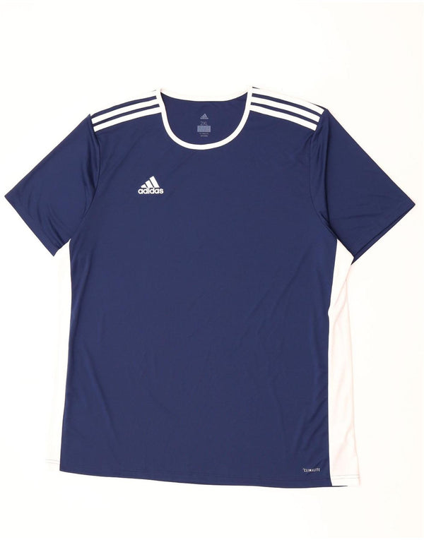 Adidas Mens Climalite Camiseta Top 2XL Azul Marinho Colourblock Poliéster