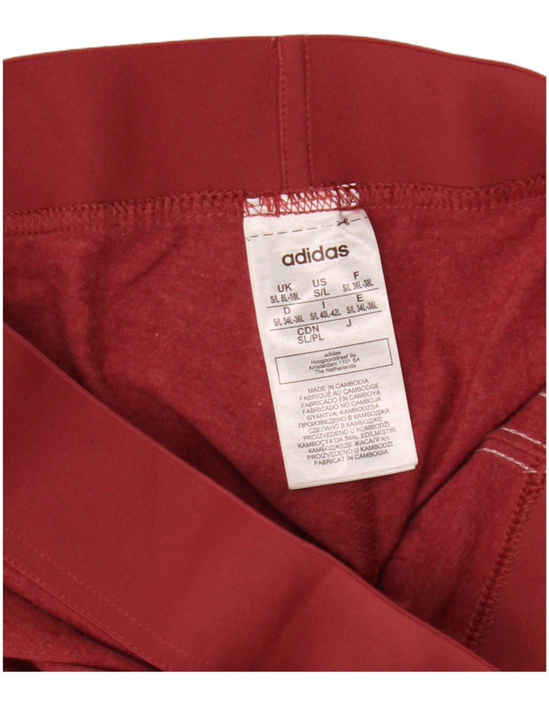 Leggings Adidas Femininas UK 8/10 Pequenas Borgonha Algodão