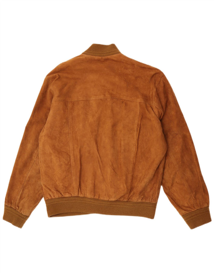Jaqueta bomber masculina vintage de camurça IT 54 2XL bege