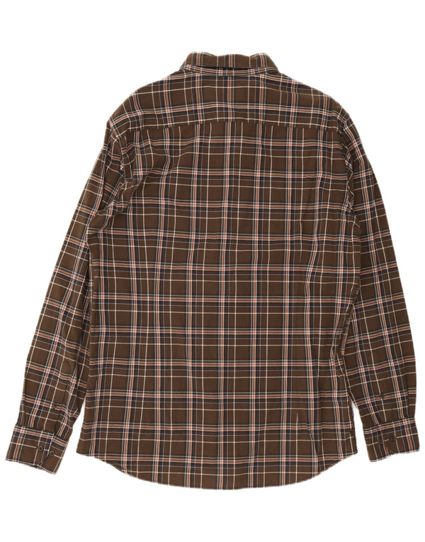 Camisa masculina Massimo Dutti XL marrom xadrez algodão