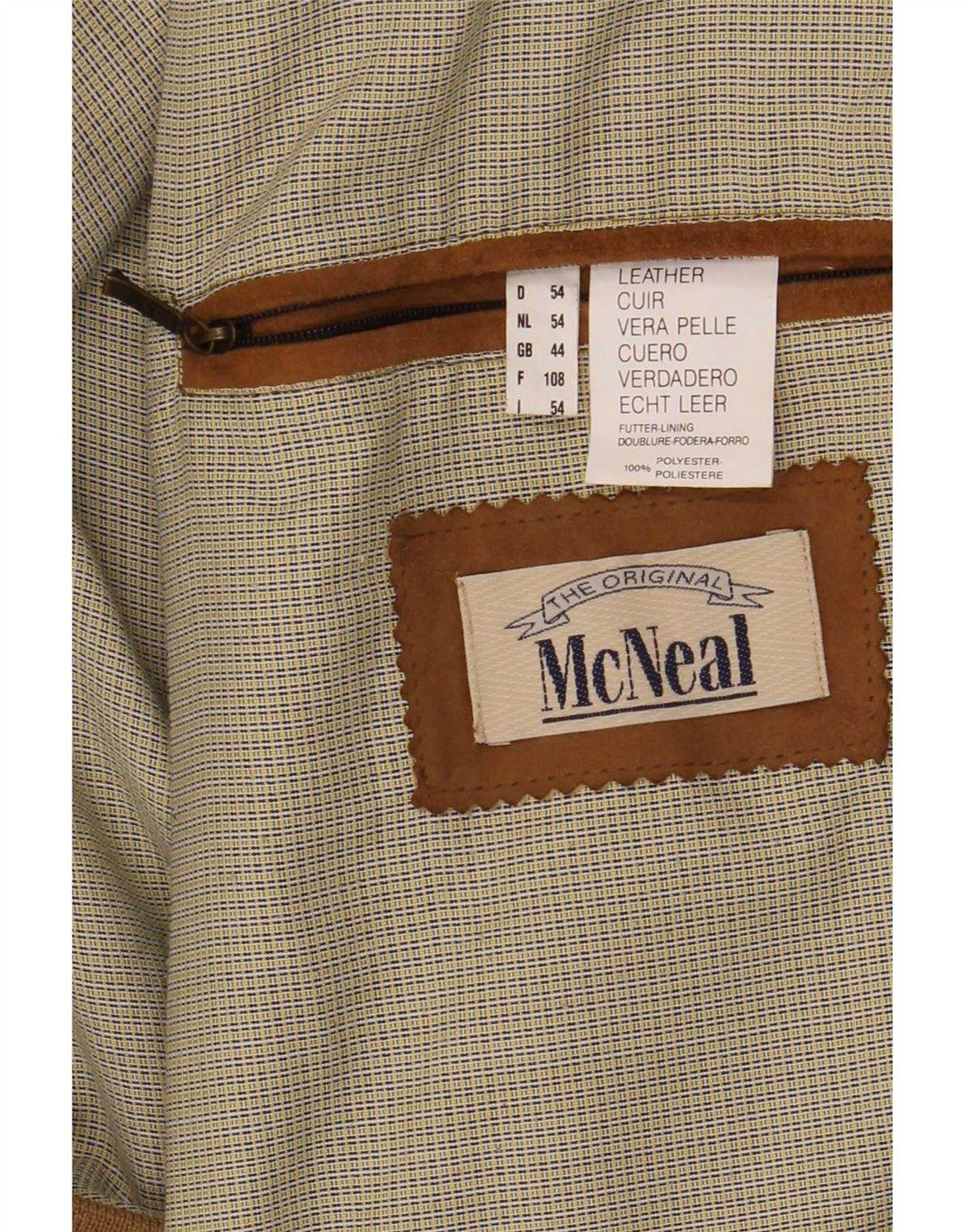 Jaqueta bomber masculina de camurça McNeal Reino Unido 44 2XL couro bege