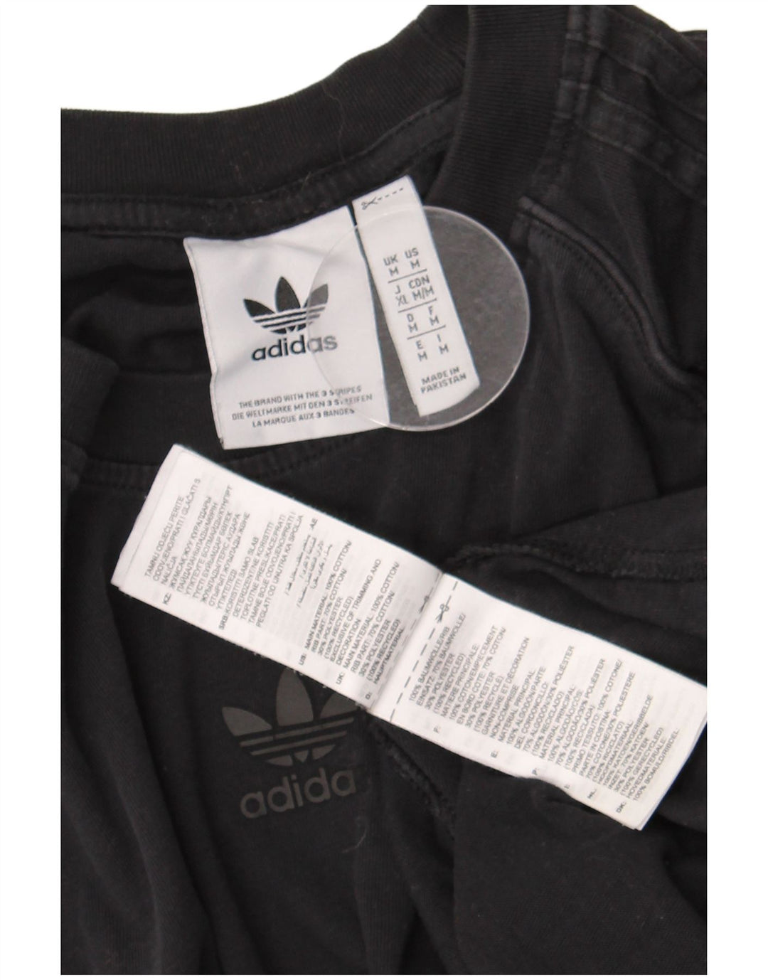 Adidas Mens Camiseta Top Médio Algodão Preto