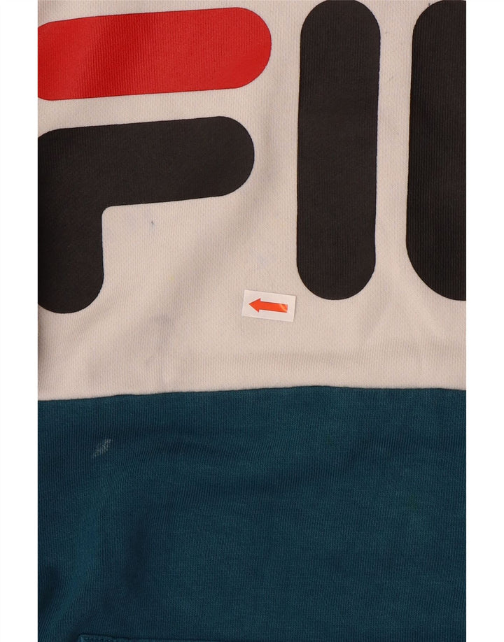 Fila Mens Hoodie Jumper Pequeno Multicolorido Colorblock Algodão