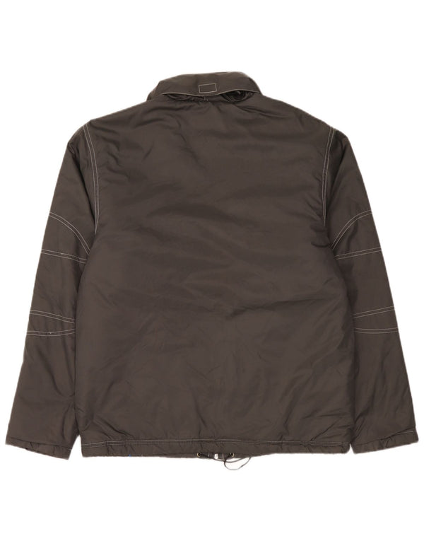 Jaqueta masculina acolchoada com capuz Umbro UK 36 pequena cinza nylon