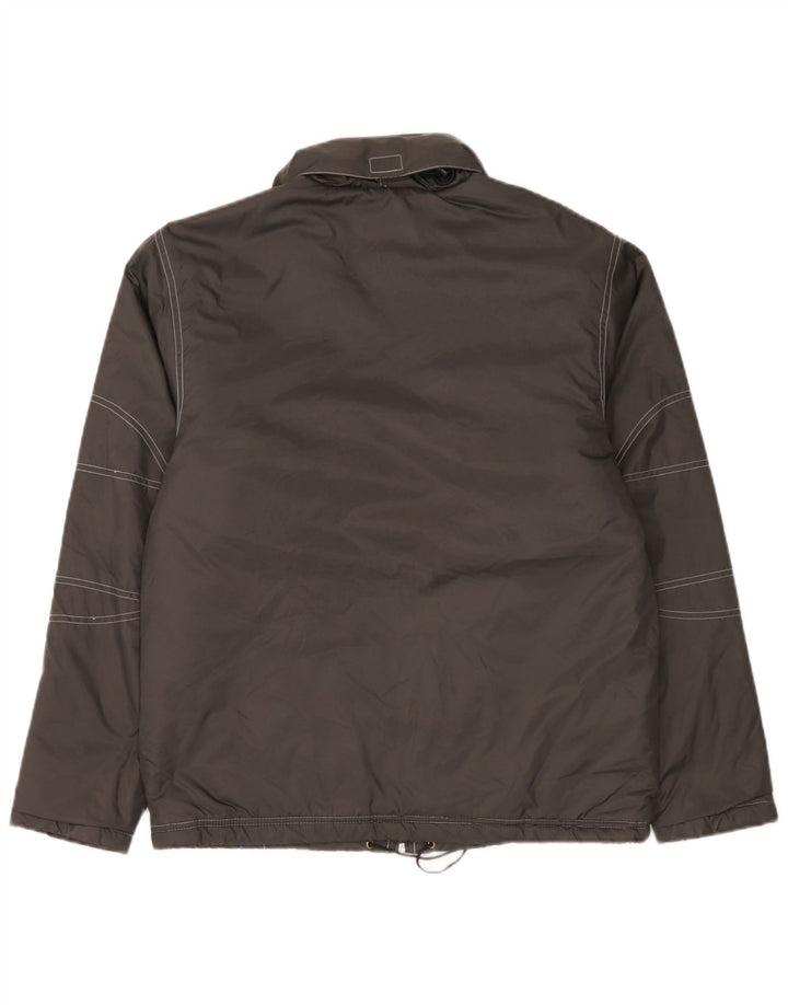 Jaqueta masculina acolchoada com capuz Umbro UK 36 pequena cinza nylon