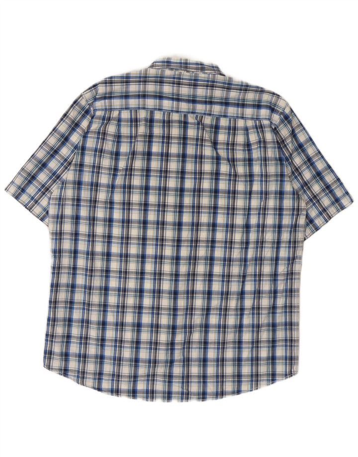 Camisa masculina de manga curta JAMES PRINGLE grande algodão xadrez azul
