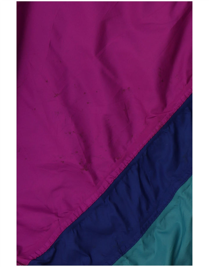 Jaqueta de chuva feminina com capuz J JEANTEX UK 44/46 2XL roxo colorblock