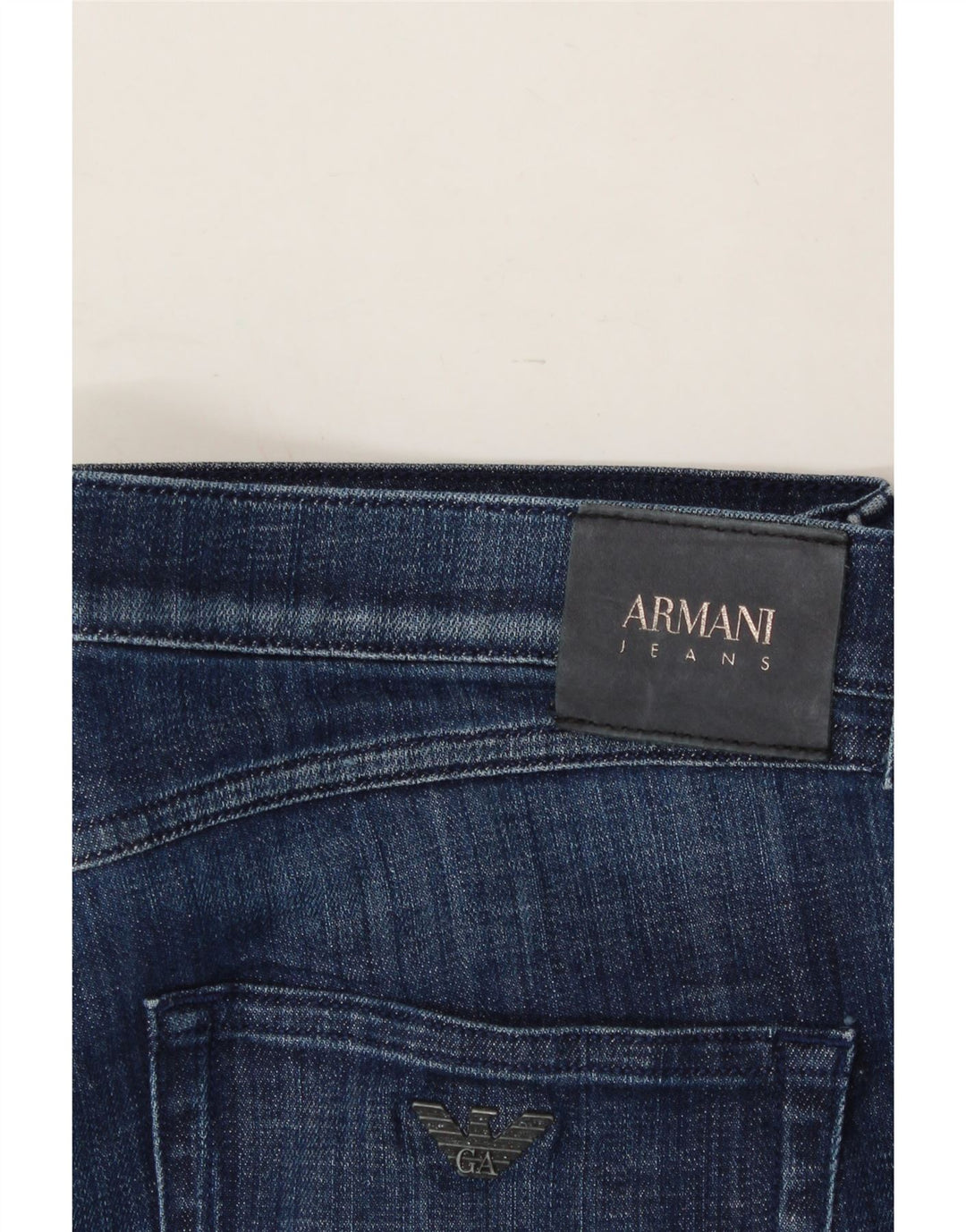 ARMANI Womens Bootcut Jeans W30 L30 Navy Blue Cotton Vintage Armani and Second-Hand Armani from Messina Hembry 