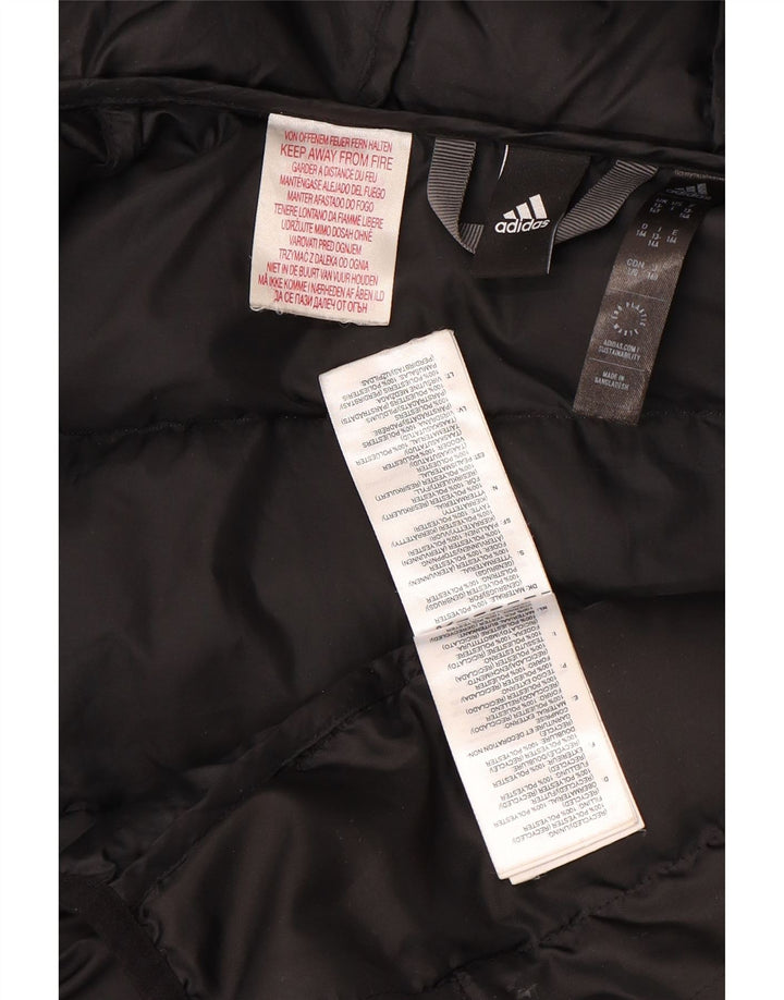 Jaqueta acolchoada com capuz Adidas meninos 13-14 anos preto colorblock poliéster