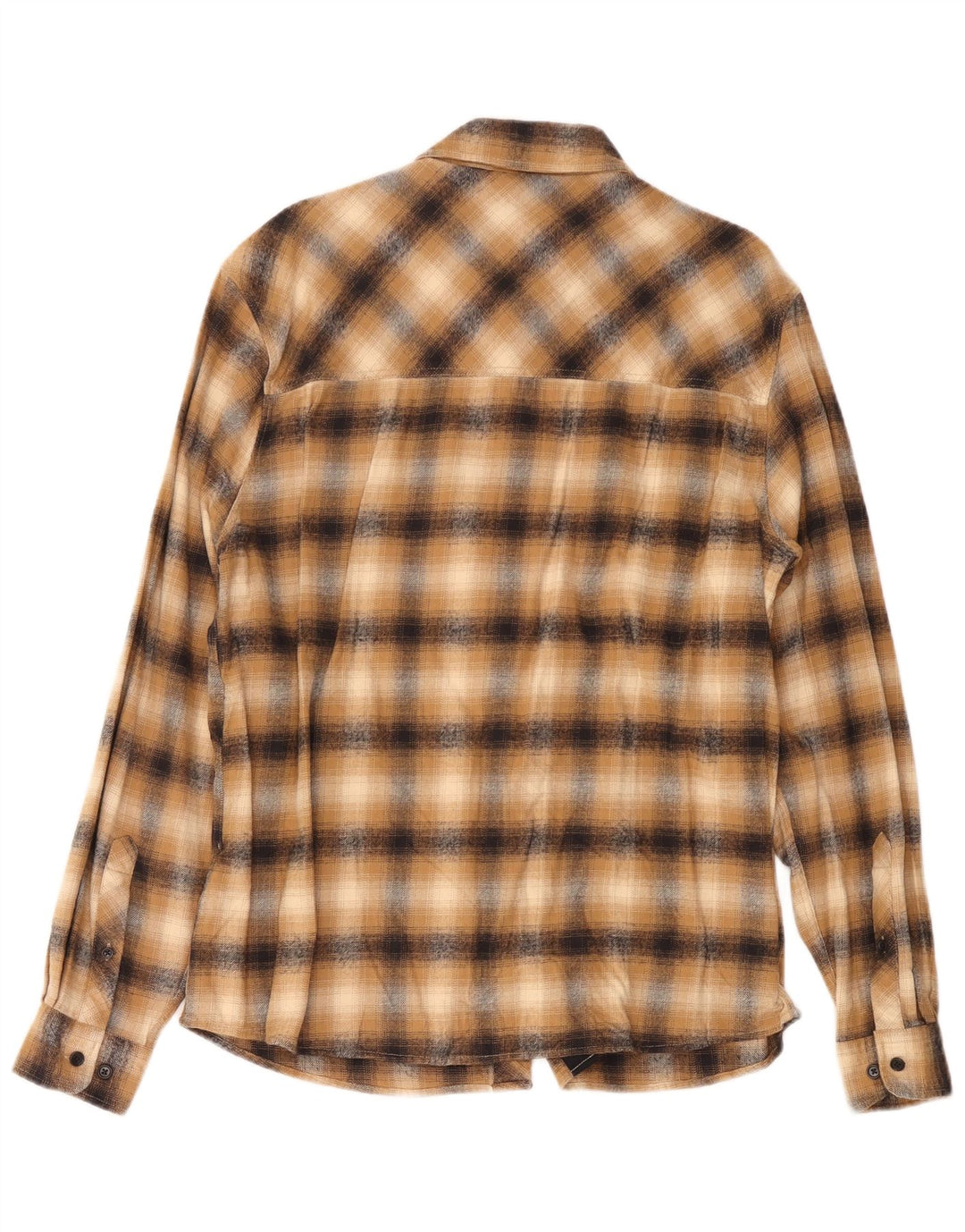 Camisa masculina de flanela Montura XL marrom xadrez algodão