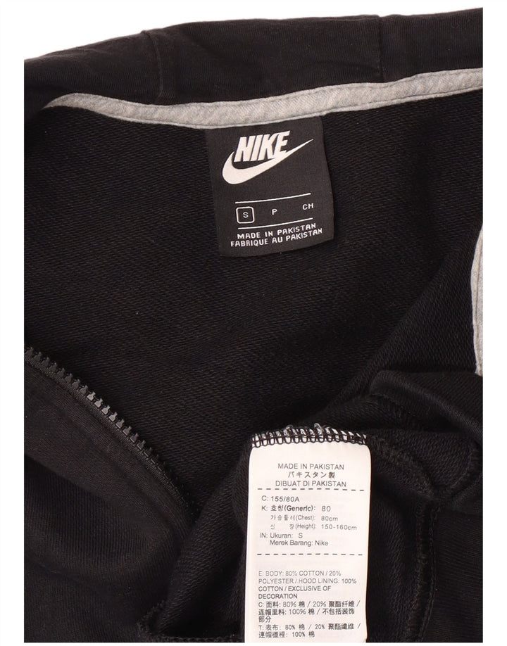 Suéter feminino Nike com capuz e zíper UK 10 pequeno algodão preto