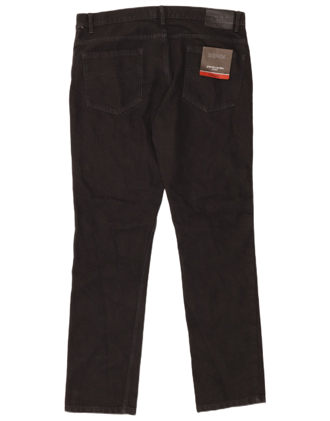 PIERRE CARDIN Masculino Paris Jeans Reto W38 L34 Algodão Preto