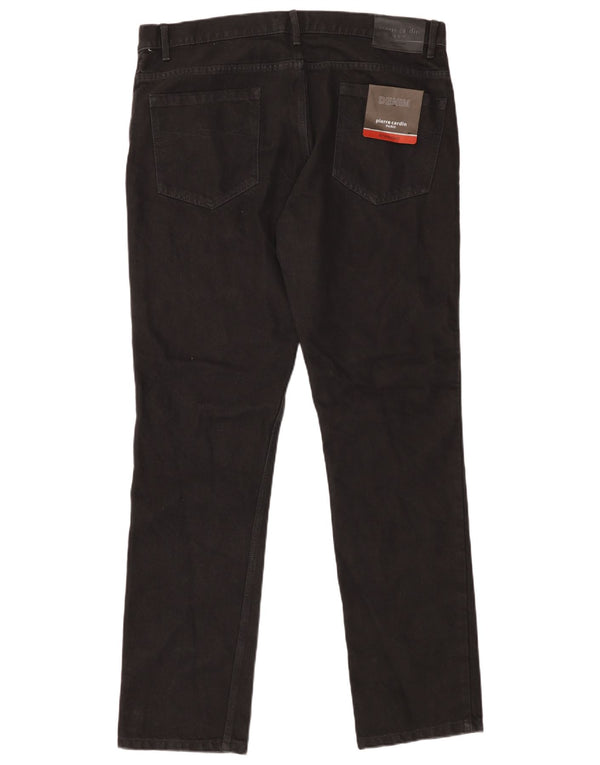 PIERRE CARDIN Masculino Paris Jeans Reto W38 L34 Algodão Preto
