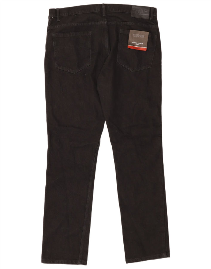 PIERRE CARDIN Masculino Paris Jeans Reto W38 L34 Algodão Preto
