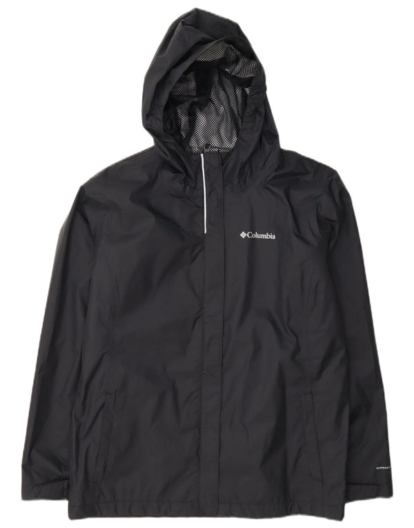 Jaqueta de chuva com capuz Columbia Girls Omni-Tech 15-16 anos XL azul marinho nylon