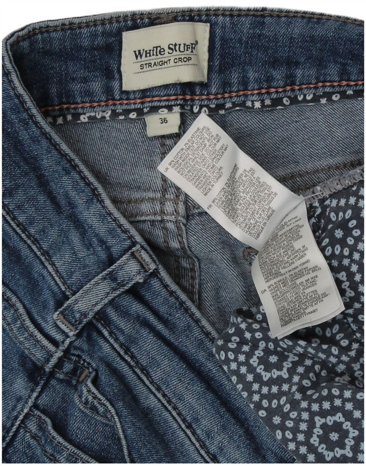 White Stuff Jeans feminino cortado reto UE 36 pequeno W26 L24 algodão azul