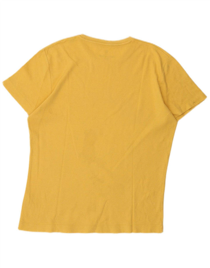 Camiseta masculina Massimo Dutti Regular Fit Top Médio Algodão Amarelo