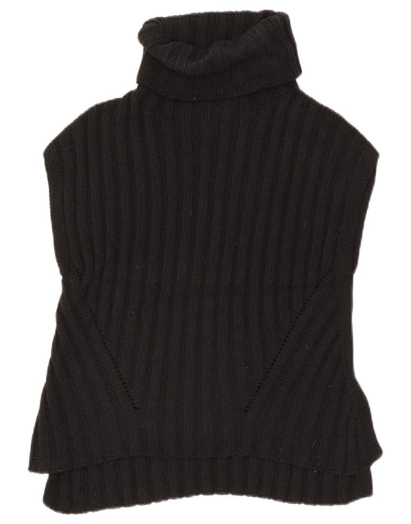 Zara Womens Vest Tank Top UK 10 Pequeno Poliéster Preto
