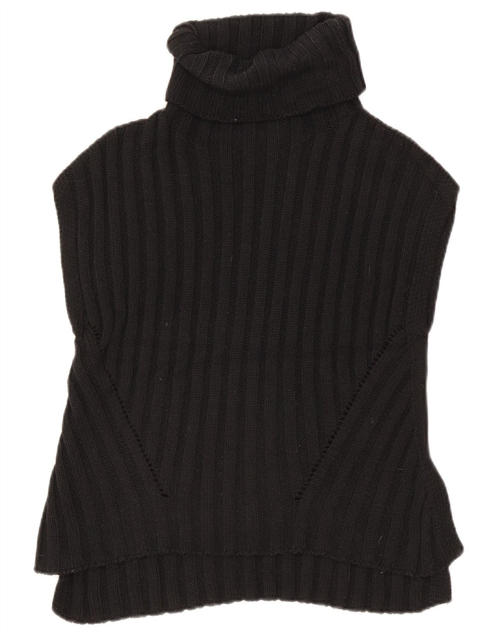 Zara Womens Vest Tank Top UK 10 Pequeno Poliéster Preto