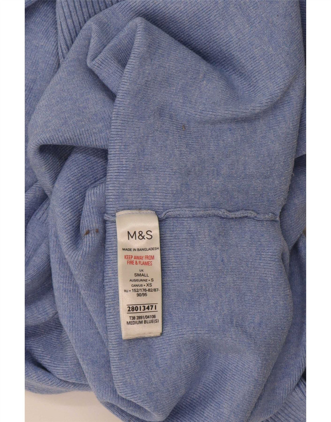 Suéter feminino Marks & Spencer com gola tartaruga Reino Unido 10 pequeno azul