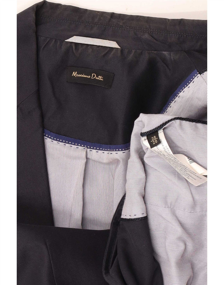 Jaqueta blazer feminina Massimo Dutti com 1 botão UE 38 pequeno algodão azul marinho