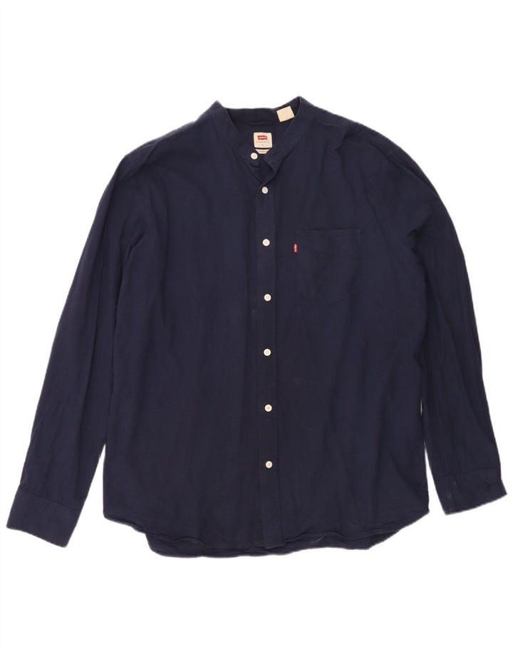 Camisa masculina padrão Levi's grande algodão azul marinho