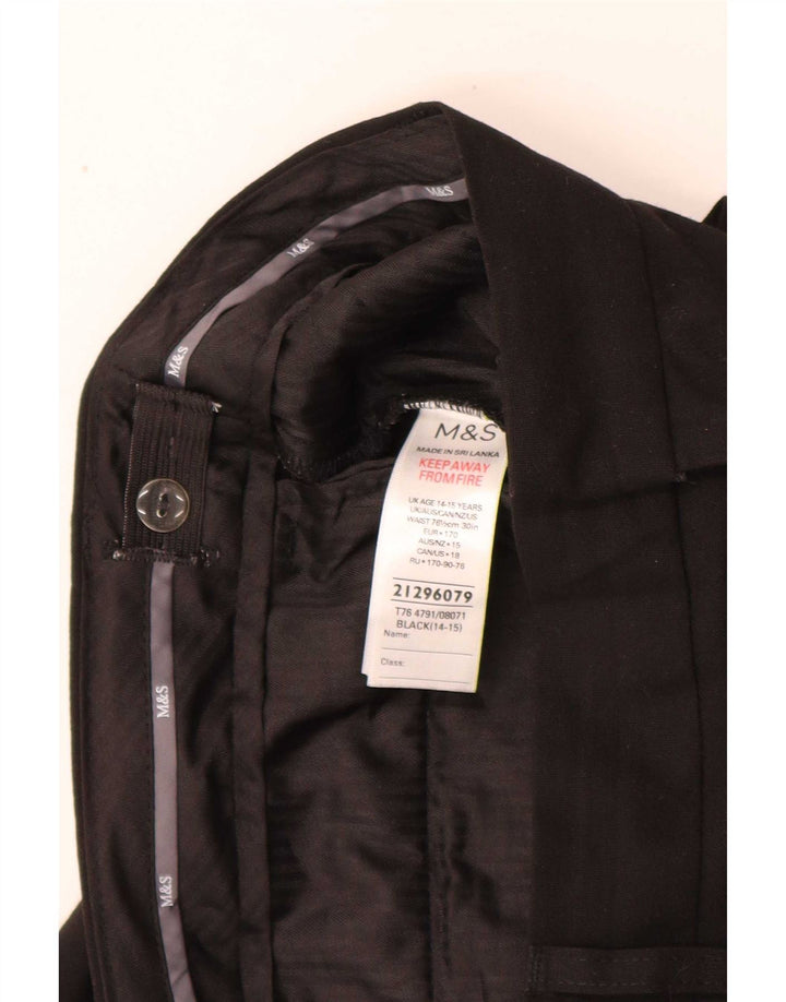 Calças Marks & Spencer Boys Slim Suit 14-15 Anos W30 L30 Poliéster Preto