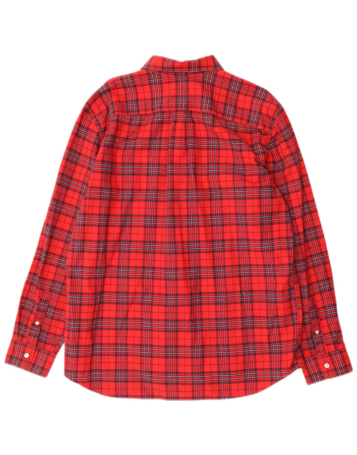 Camisa masculina de flanela de ajuste padrão GAP XL vermelho algodão xadrez