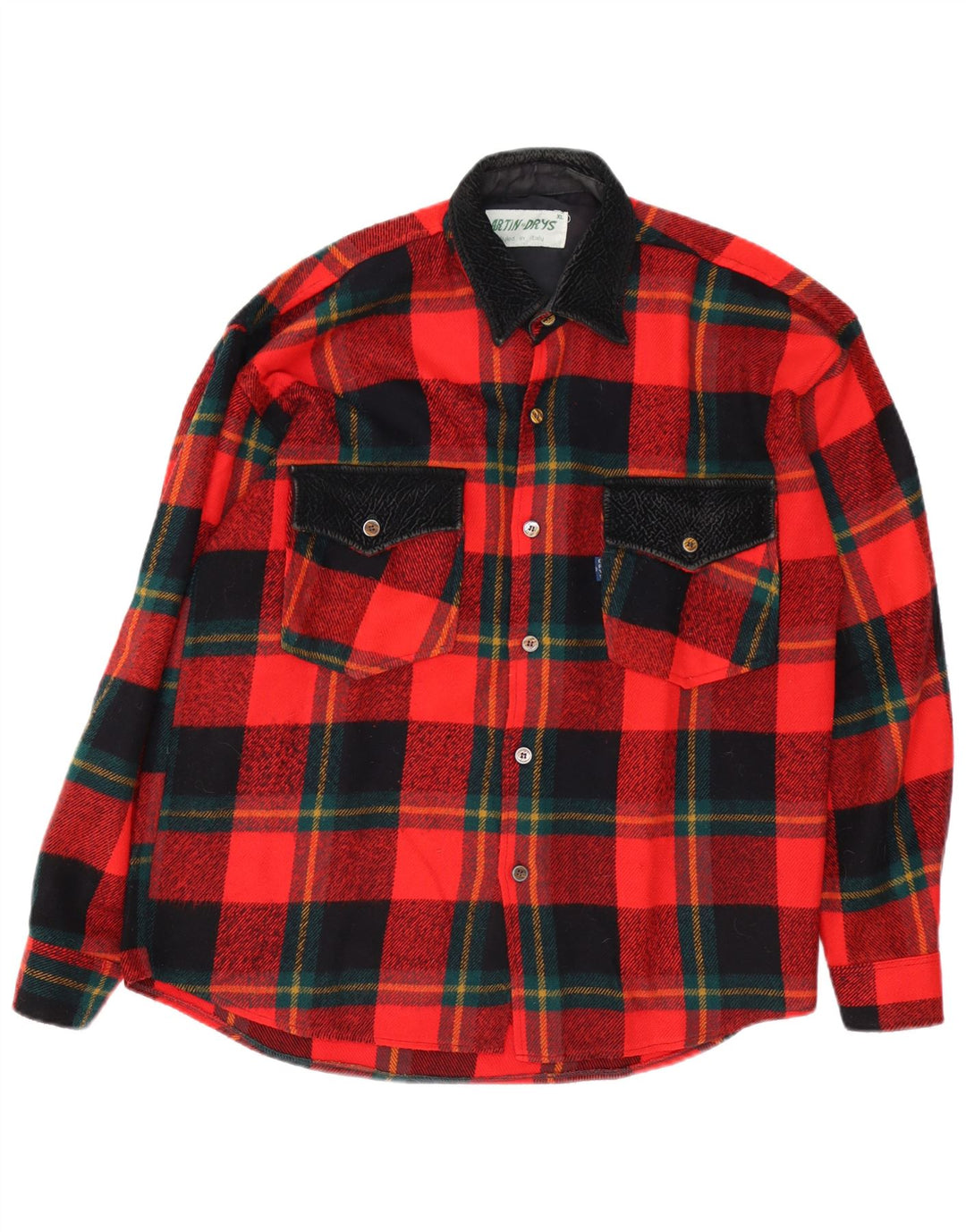 Camisa masculina vintage de flanela XL xadrez vermelho