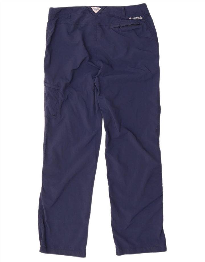 Calça cargo feminina Omni-Shade COLUMBIA EUA 12 grande W34 L32 azul marinho