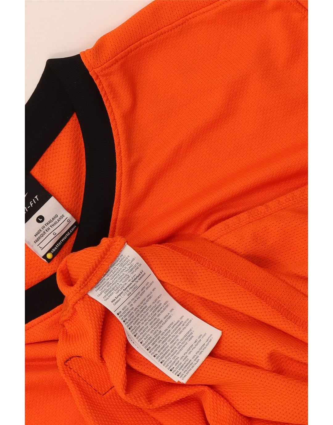 Nike Mens Dri Fit Top Manga Longa Grande Laranja Colourblock Poliéster